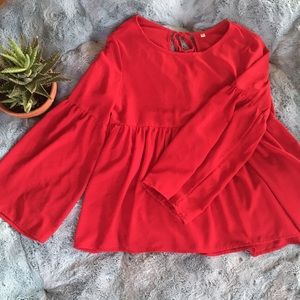 Red Long-Sleeve Babydoll